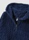 Blue Sherpa Hoodie with Half Zip and Regular Fit_5