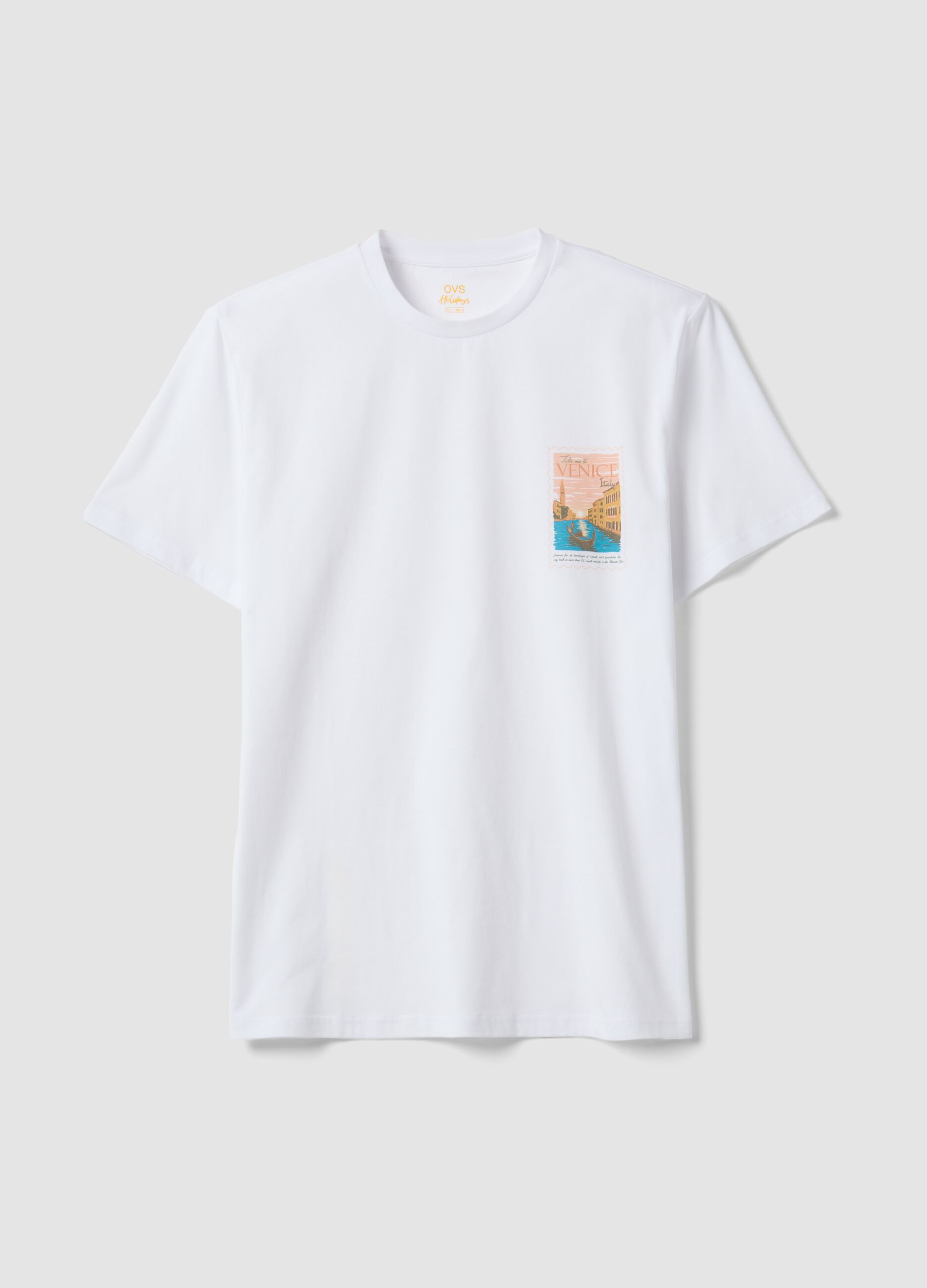 White short-sleeved pure cotton regular-fit T-shirt