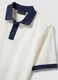 White pure cotton polo shirt with contrasting collar_5