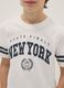 T-shirt de rapaz em algod&atilde;o branco puro com padr&atilde;o New York_2