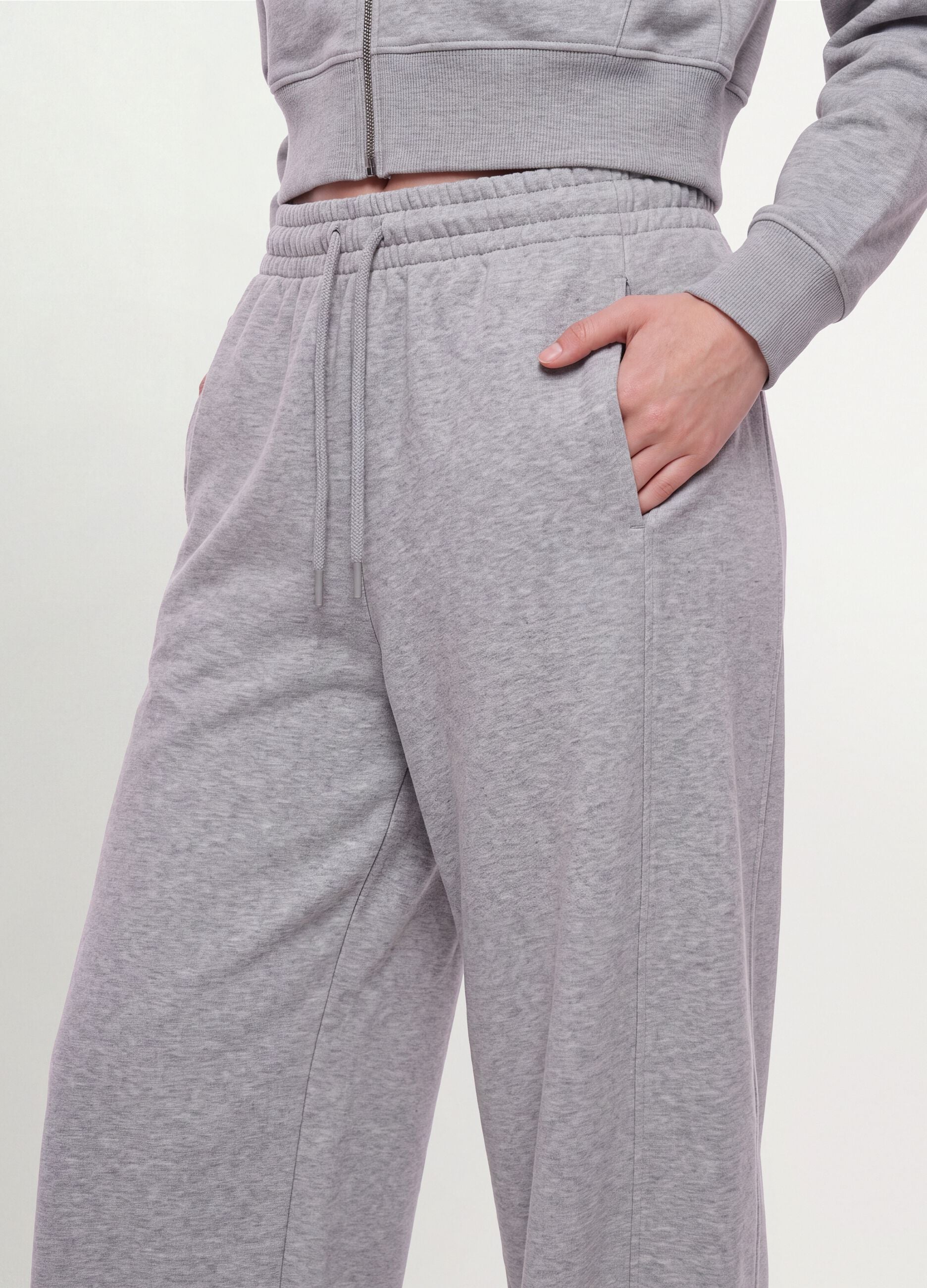 Jogger grigi in misto cotone barrel fit