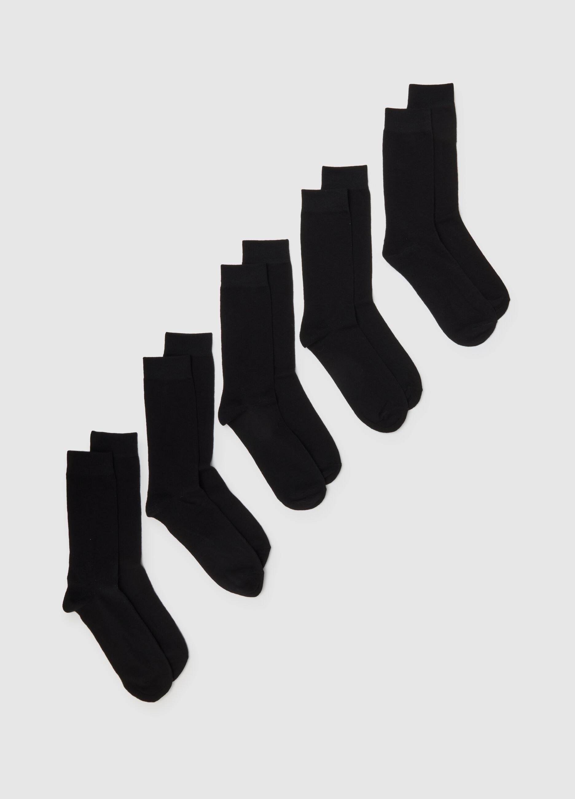 Multipack black midi socks in stretch cotton blend