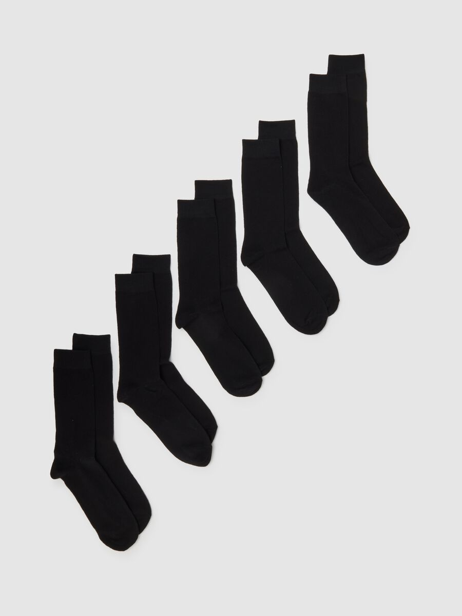 Multipack black midi socks in stretch cotton blend_0