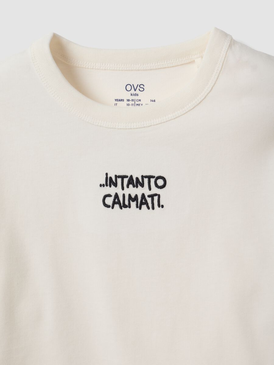 White pure organic cotton T-shirt with front slogan for girls_2