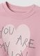 Sweatshirt rosa em algod&atilde;o puro com estampado de cora&ccedil;&atilde;o, corte regular, para menina_2