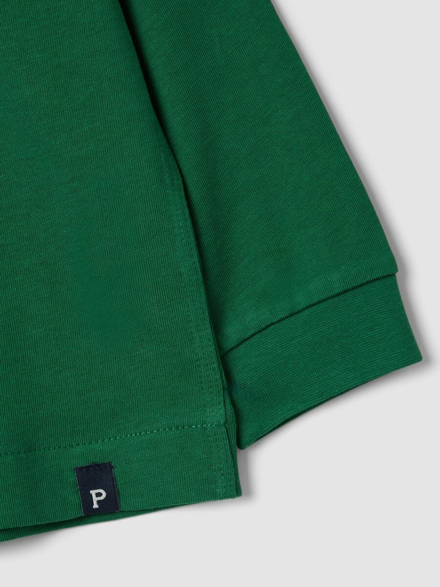 T-shirt verde 100% algod&atilde;o de manga comprida e gola redonda para menino_5