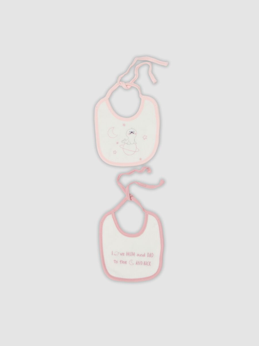 Bipack di bavette rosa in misto cotone organico_0