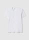 White pure cotton V-neck regular fit T-shirt_4