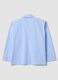 Blue striped pure cotton poplin shirt with V-neck_6