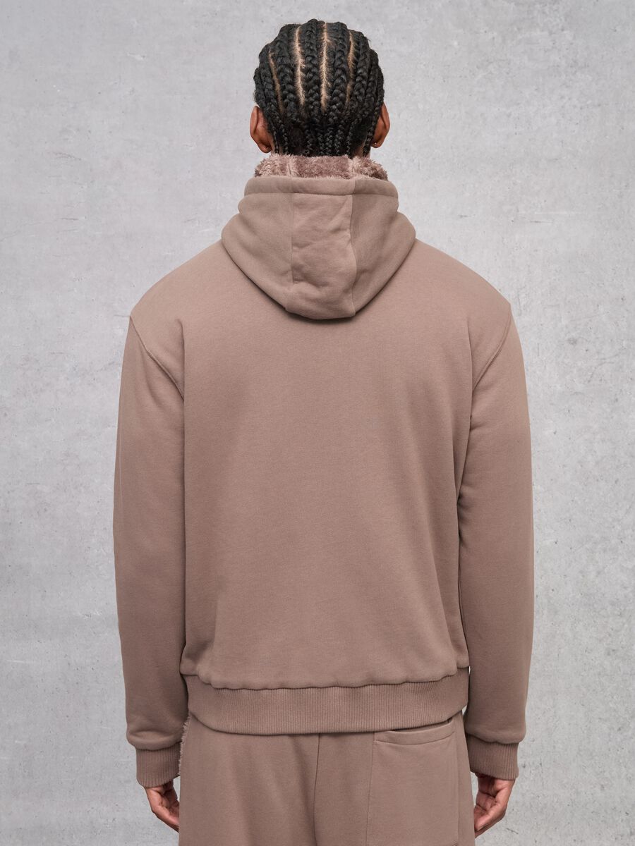 Reversible Teddy Full-Zip Hoodie Mocha_1