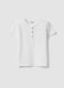 White pure cotton boys' t-shirt with regular fit and pocket_0