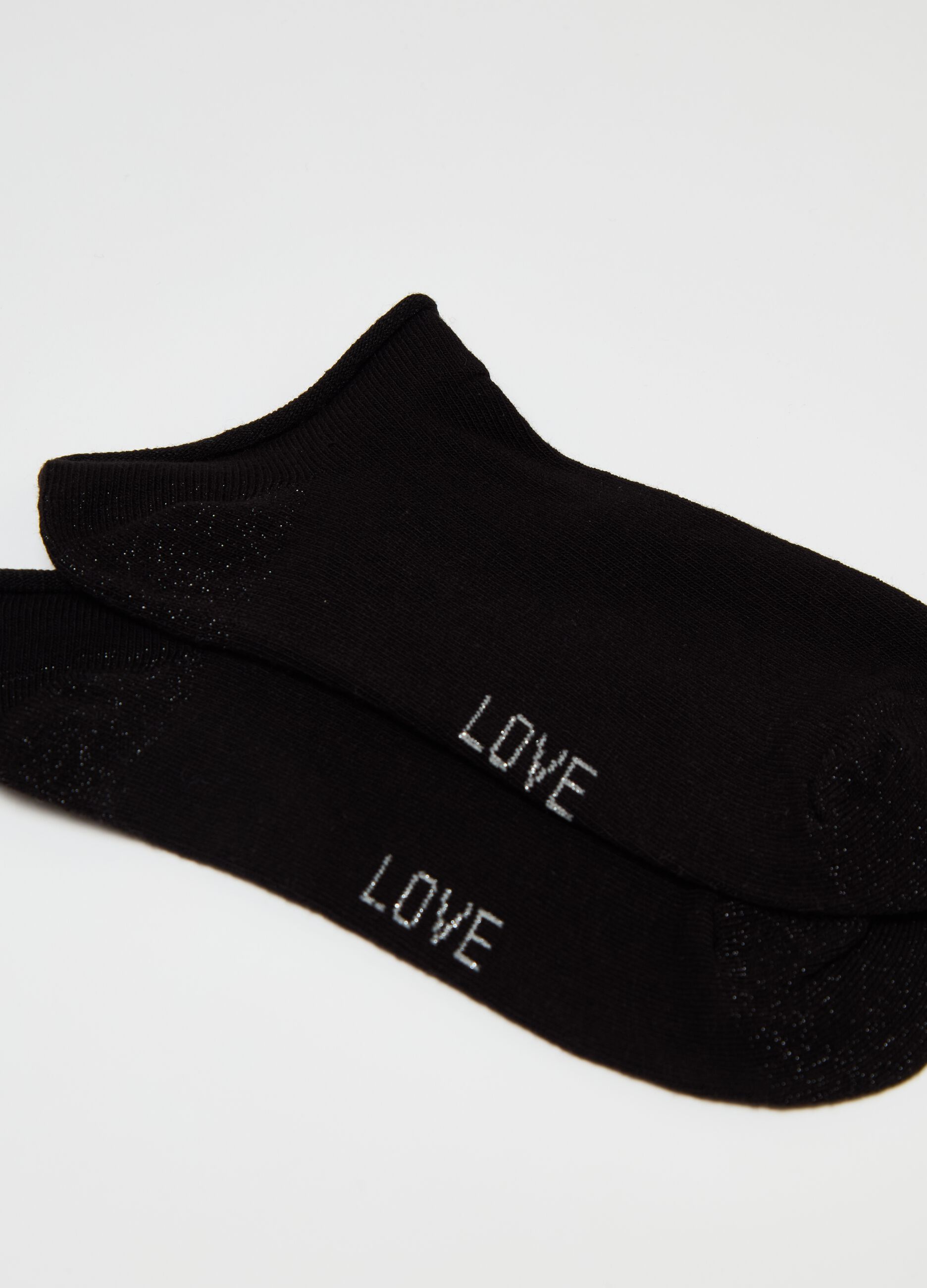 Five-pair pack shoe liners in organic cotton with lurex