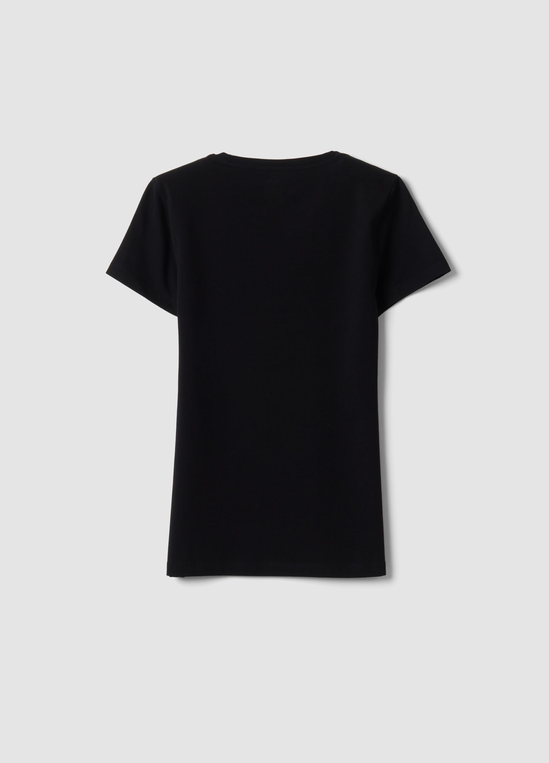 &Mu;&alpha;ύ&rho;&omicron; &kappa;&omicron;&nu;&tau;&omicron;&mu;ά&nu;&iota;&kappa;&omicron; T-shirt &alpha;&pi;ό &epsilon;&lambda;&alpha;&sigma;&tau;&iota;&kappa;ό &omicron;&rho;&gamma;&alpha;&nu;&iota;&kappa;ό &beta;&alpha;&mu;&beta;ά&kappa;&iota; &mu;&epsilon; &sigma;&tau;&rho;&omicron;&gamma;&gamma;&upsilon;&lambda;ή &lambda;&alpha;&iota;&mu;ό&kappa;&omicron;&psi;&eta;
