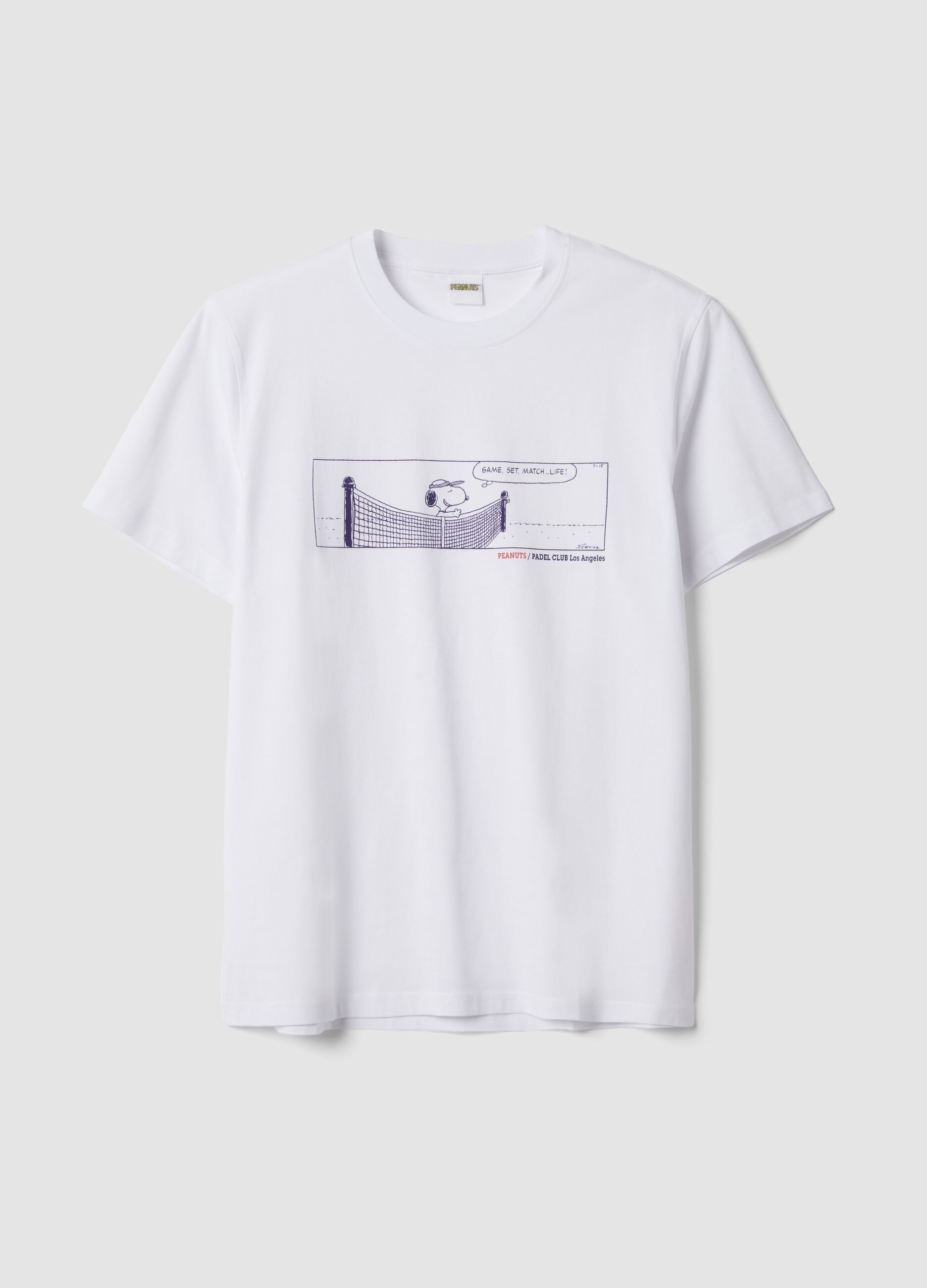 White pure cotton T-shirt with front print