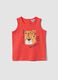 Rotes Tanktop aus reiner Baumwolle mit Print_0