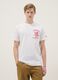 White pure cotton regular fit T-shirt with Negroni prints_0
