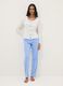 Blue pure cotton regular fit pyjama trousers_0
