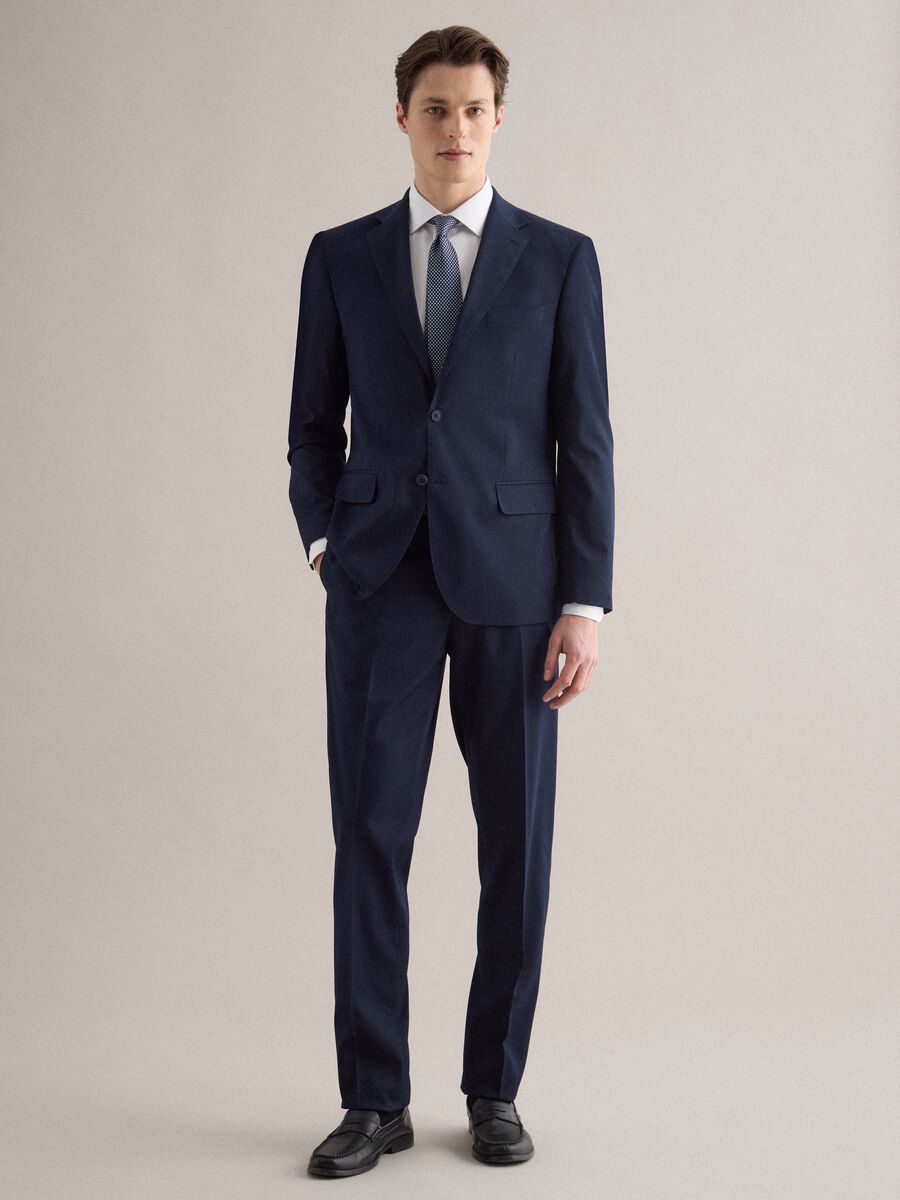 Classic Blue Regular Fit Trousers_0