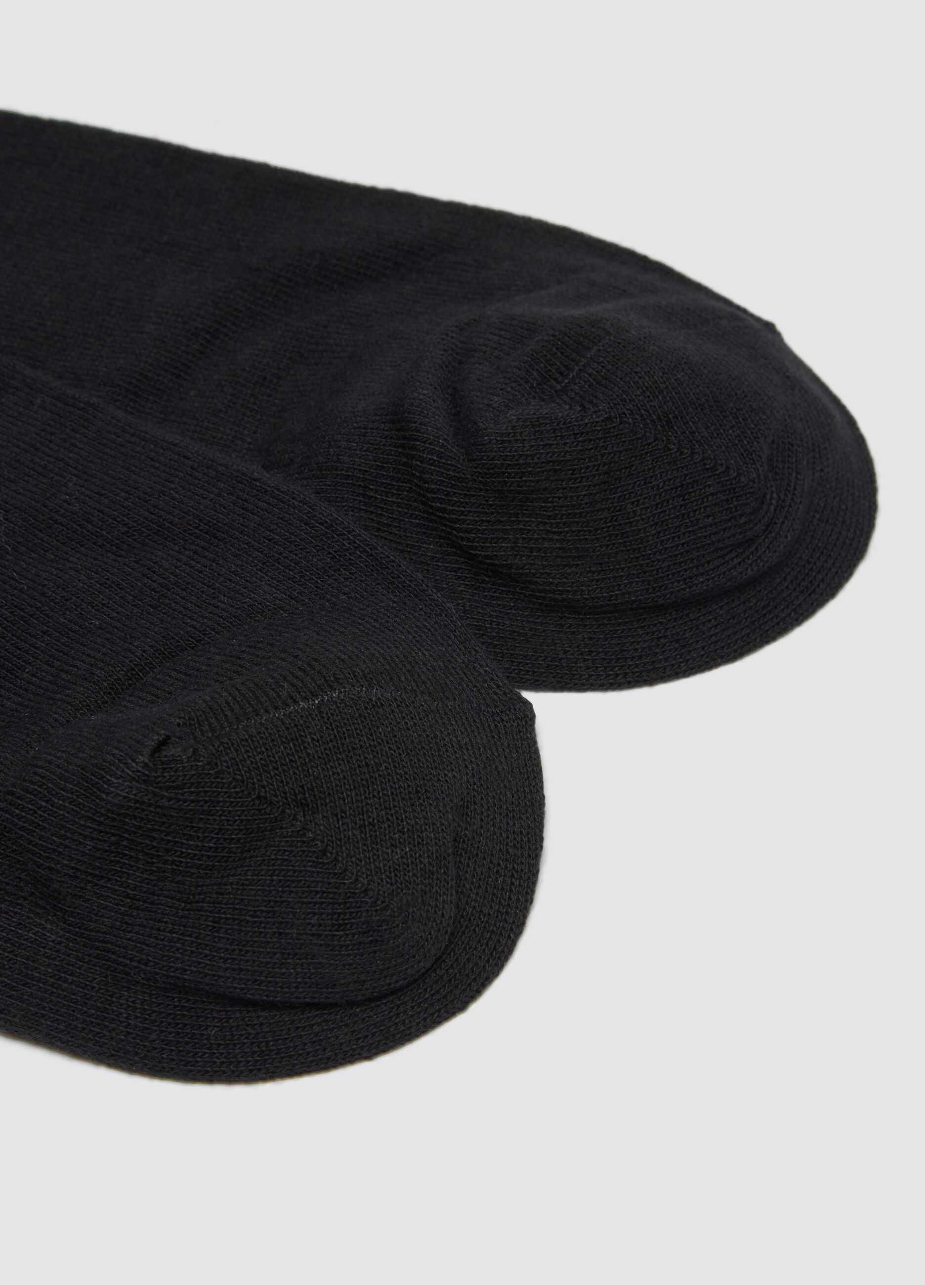 2er-Pack schwarze Herren-Kurzsocken aus Baumwoll-Kaschmir-Mix