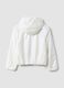 White hooded rain jacket with zip for girls_6