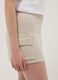 Girls' beige cotton-blend cargo shorts with relaxed fit_2