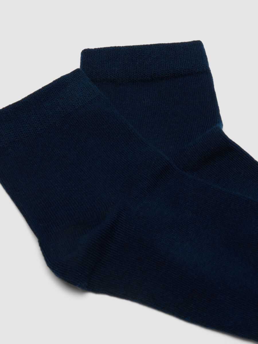 Pack of five blue short socks in organic stretch cotton_1