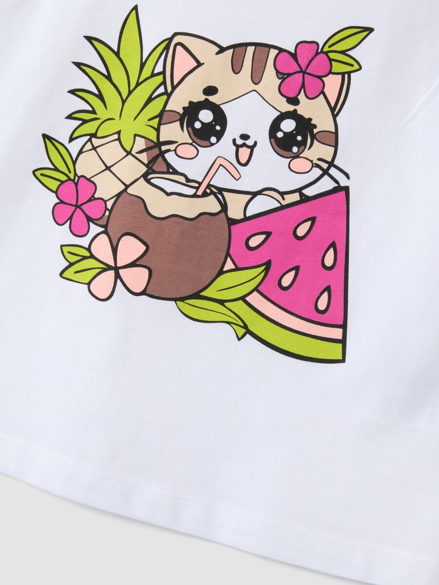 White pure cotton vest top with print_3