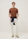 Brown short-sleeve pure cotton regular fit T-shirt_2