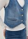 Girls' Slim Fit Blue Stretch Cotton Vest_2