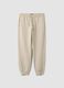 Beige Jogger aus Baumwollmix mit B&uuml;ndchenabschluss und Kordelzug_5