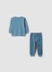 Blue organic cotton crew-neck pyjamas with cute animal print_1