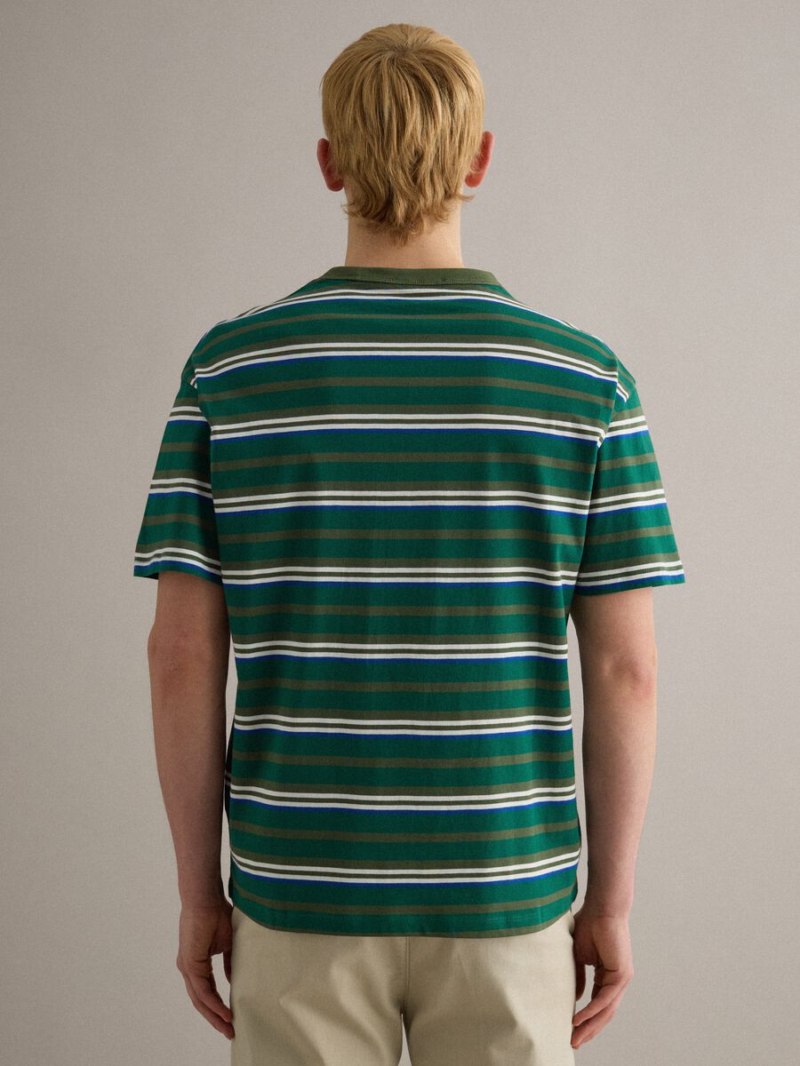 Pure Cotton Multicolour Striped T-shirt Regular Fit_3