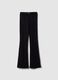 Girls' black stretch cotton flare leggings_0