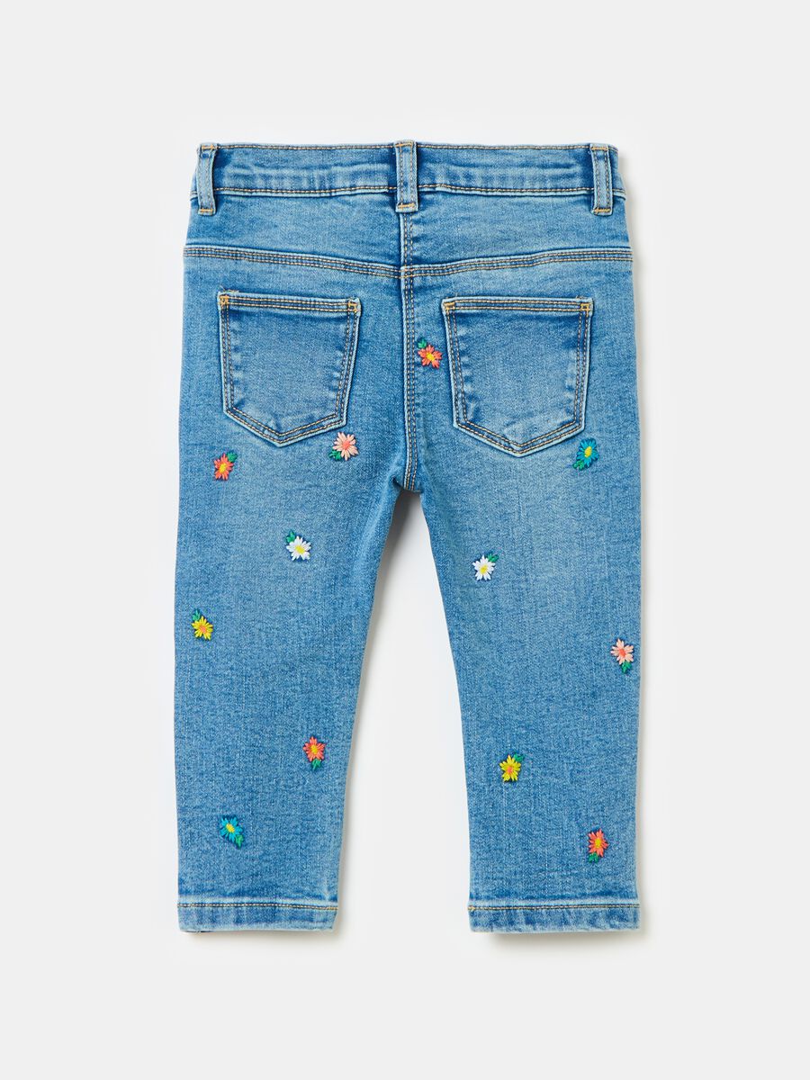 Jeans with small flowers embroidery_1