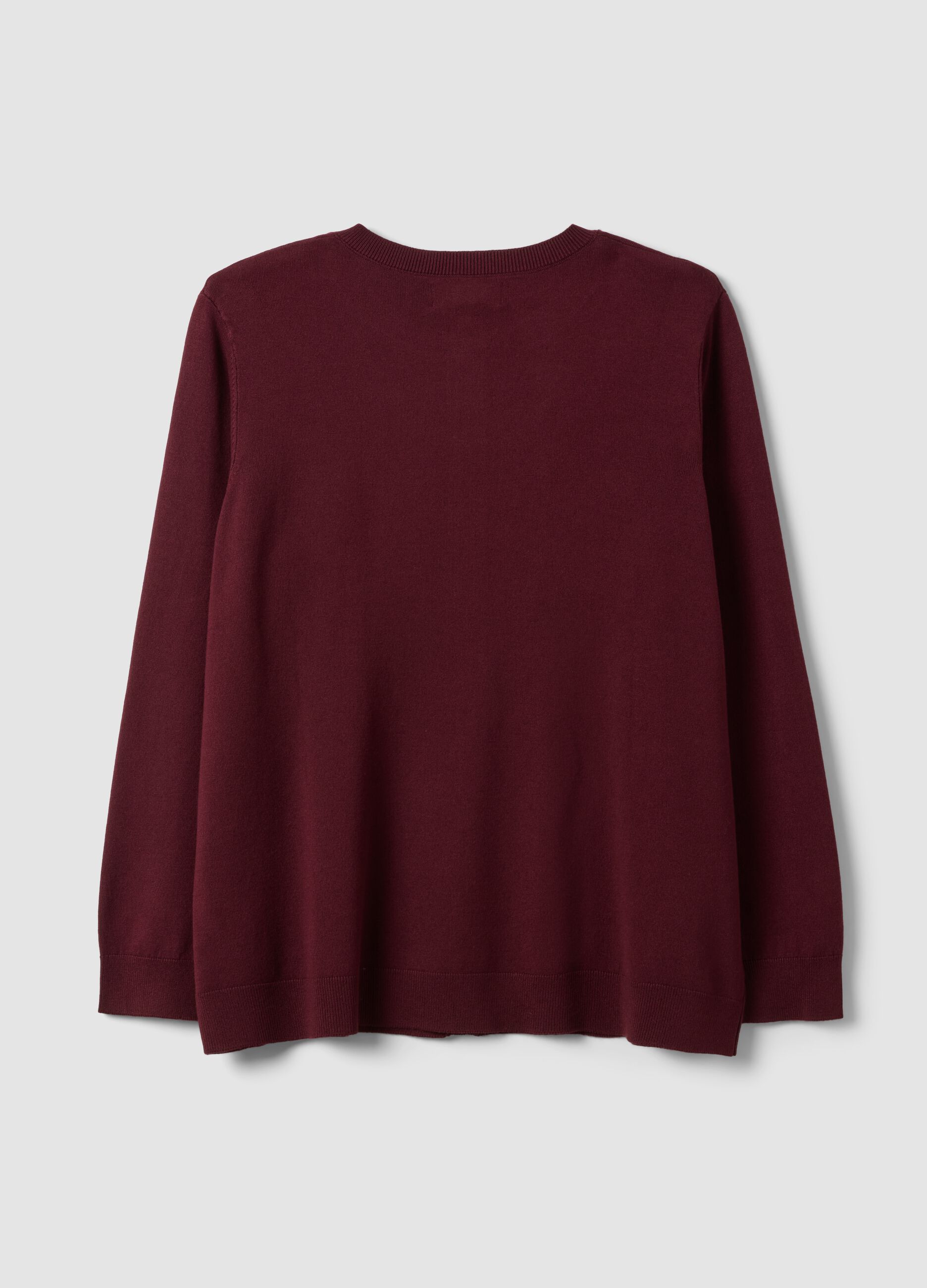 Red viscose-blend cardigan with buttons, regular fit
