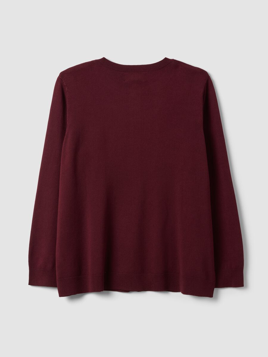 Red viscose-blend cardigan with buttons, regular fit_5