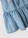 Blue denim cotton blend dress for girls with rainbows_2
