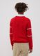 Maglione rosso in misto cotone jacquard girocollo_2