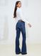 Slim Flare Dark Blue Washed Denim Jeans_5