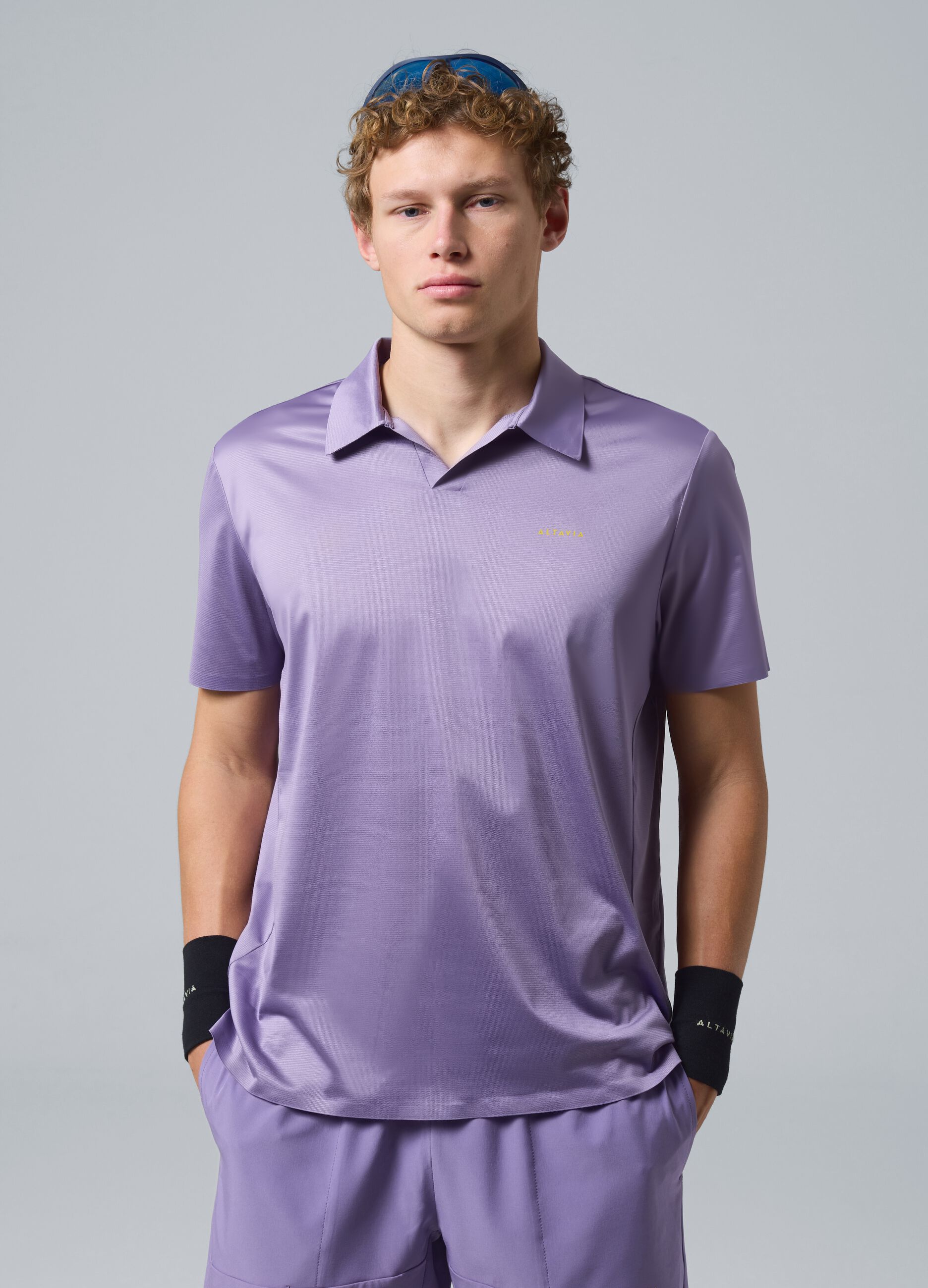 Purple ALTAVIA COURT sports polo in stretch fabric