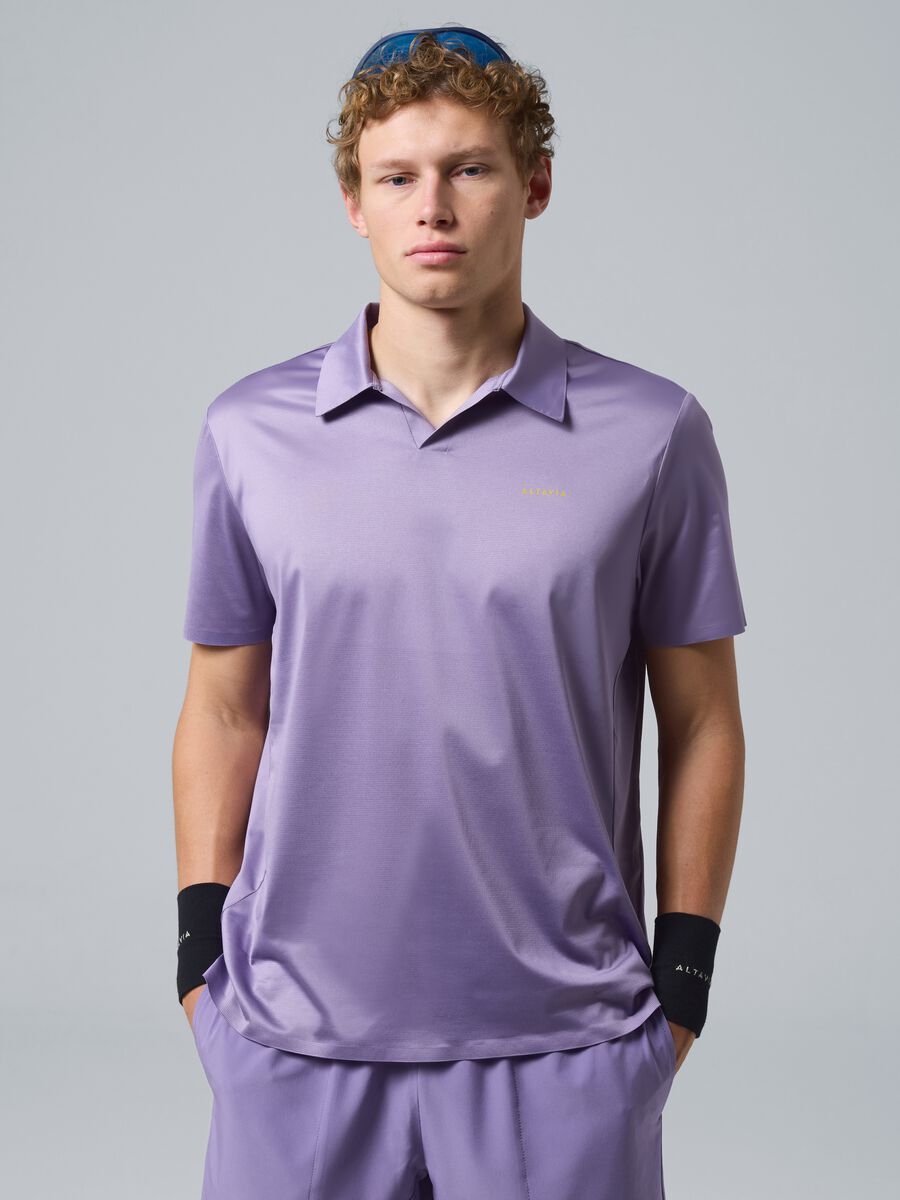 Purple ALTAVIA COURT sports polo in stretch fabric_1