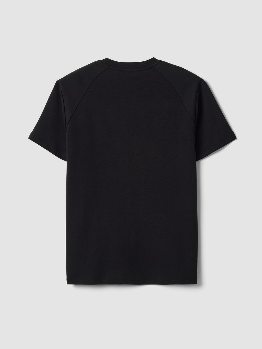Black breathable, quick-dry cotton-blend T-shirt_6