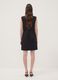 Black sleeveless fitted dress in stretch cotton with crew neck_3