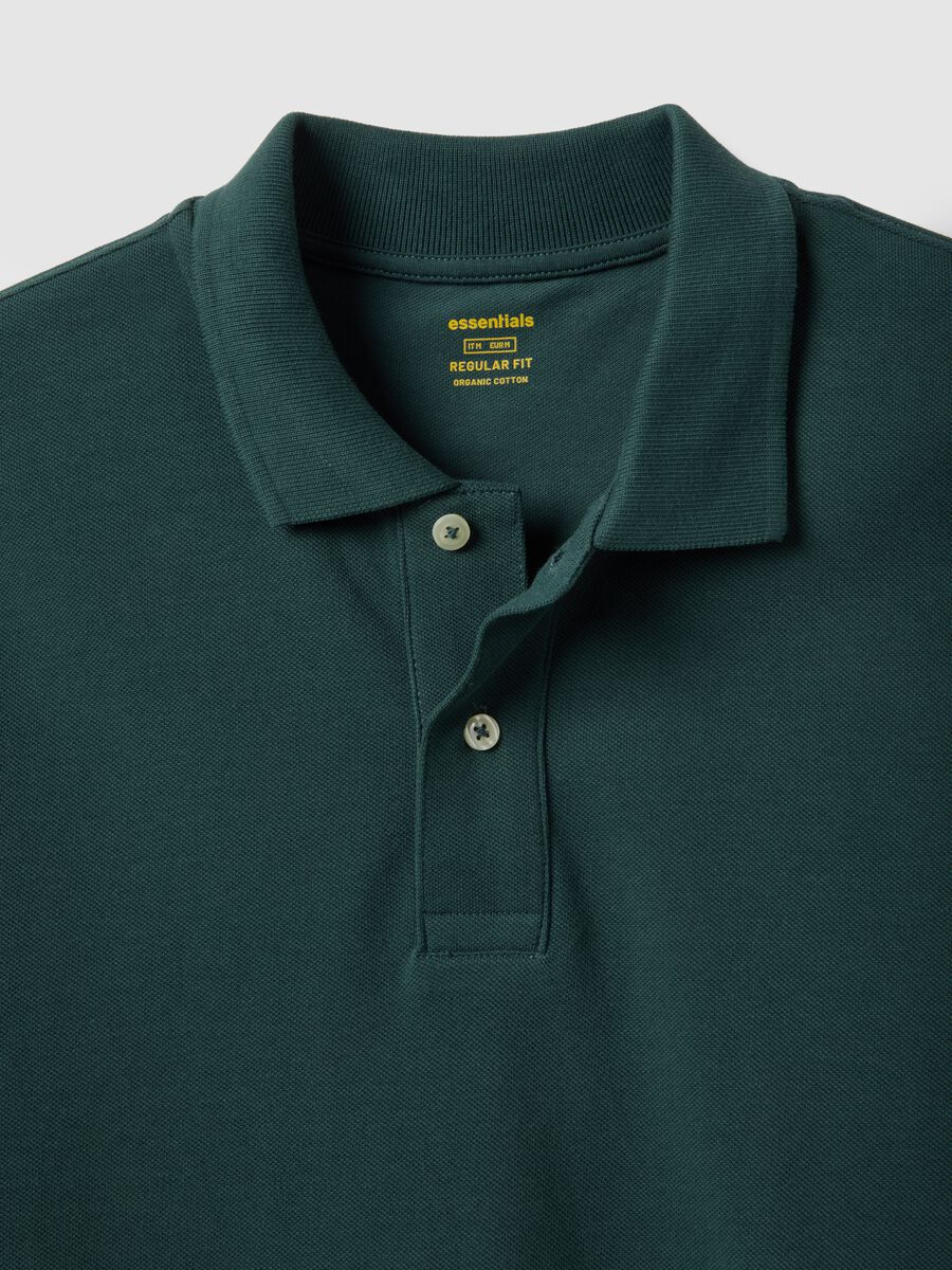 Green pure cotton polo shirt regular fit_5