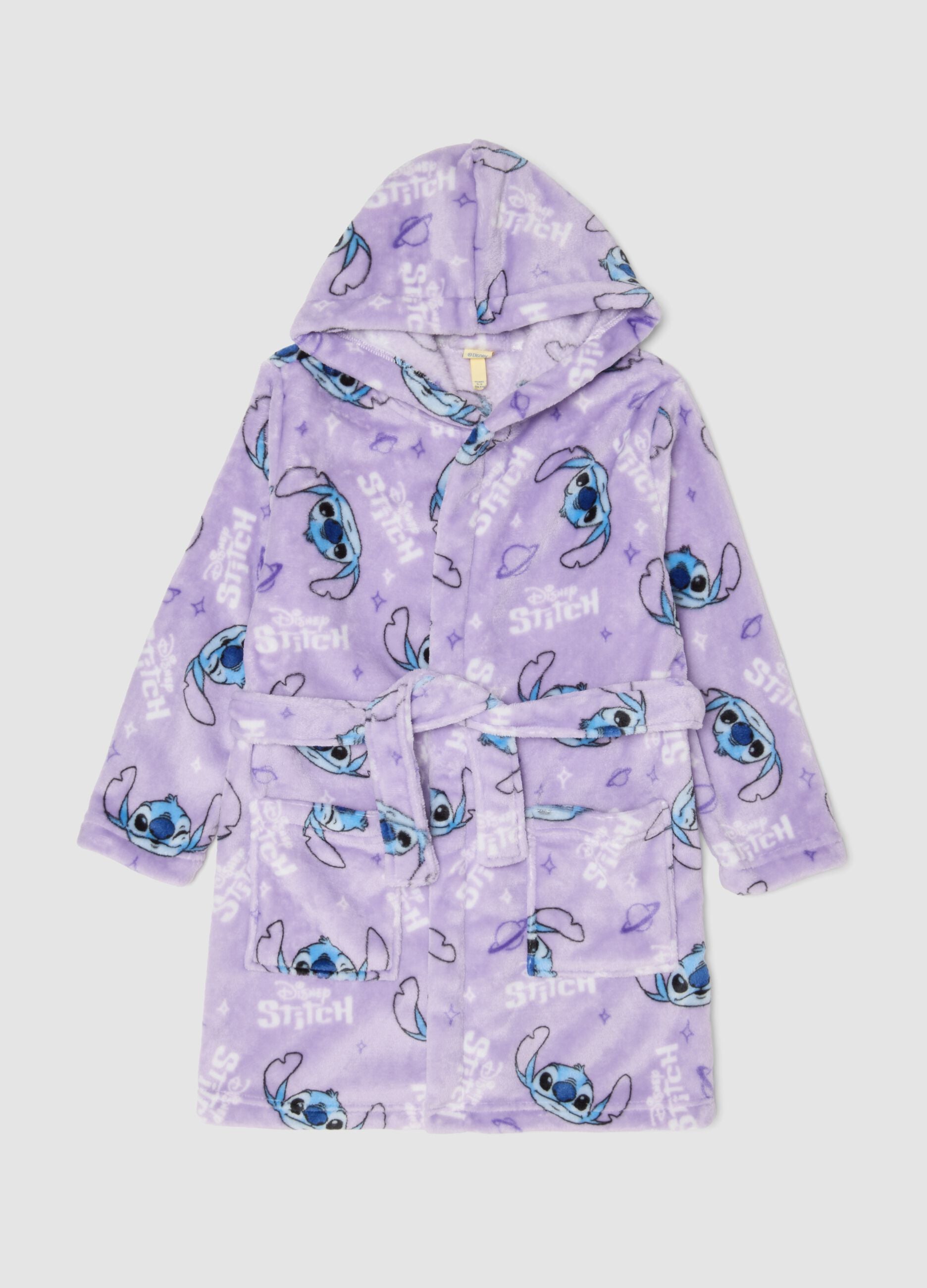 Roup&atilde;o roxo lil&aacute;s com capuz e estampado do Stitch