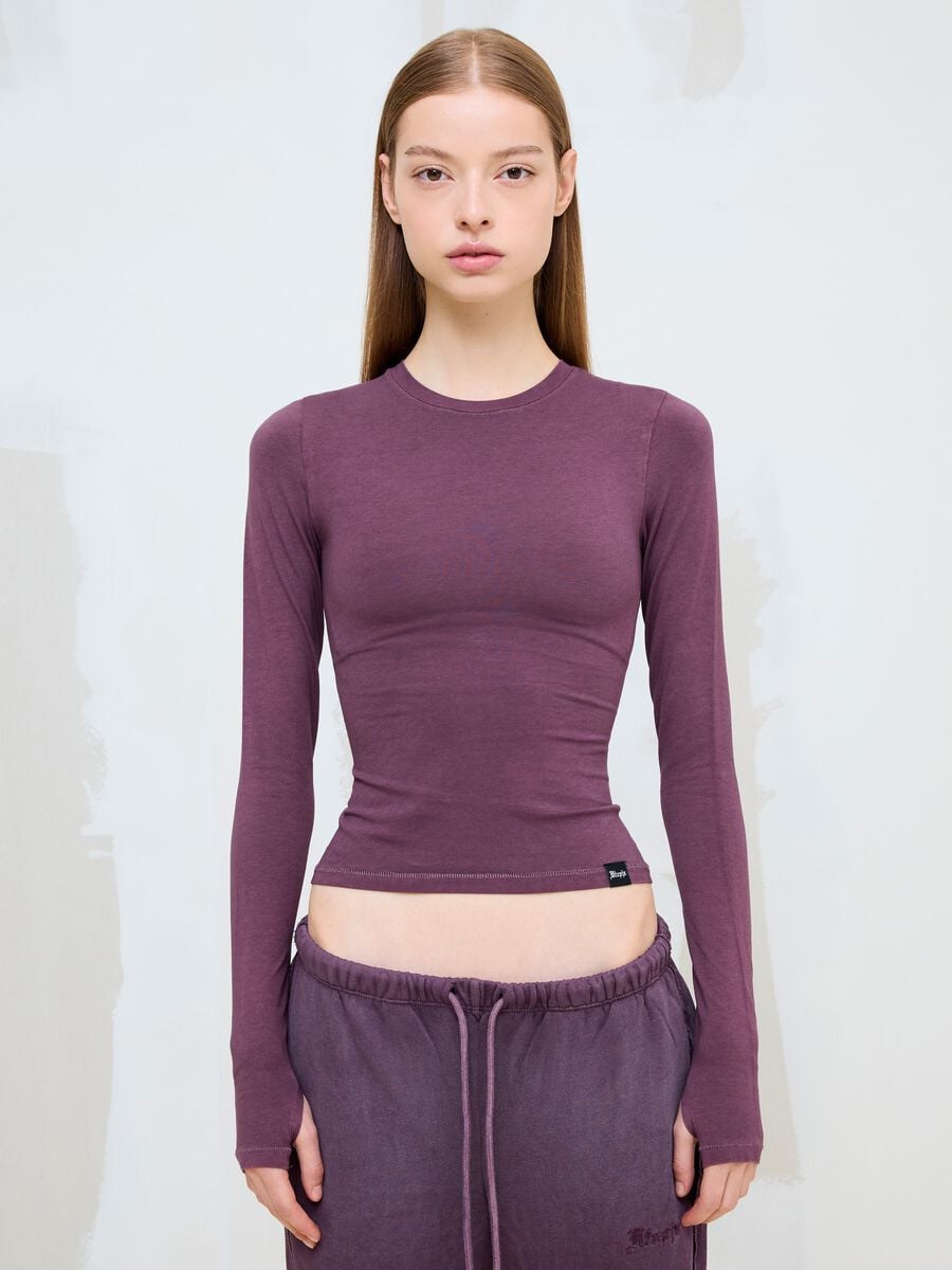 Perfect Washed Burgundy Long-Sleeve Top_3