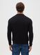 Black long-sleeve polo in cotton and silk blend regular fit_2