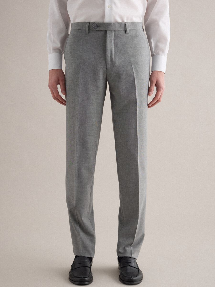 Grey Slim Fit Trousers_1