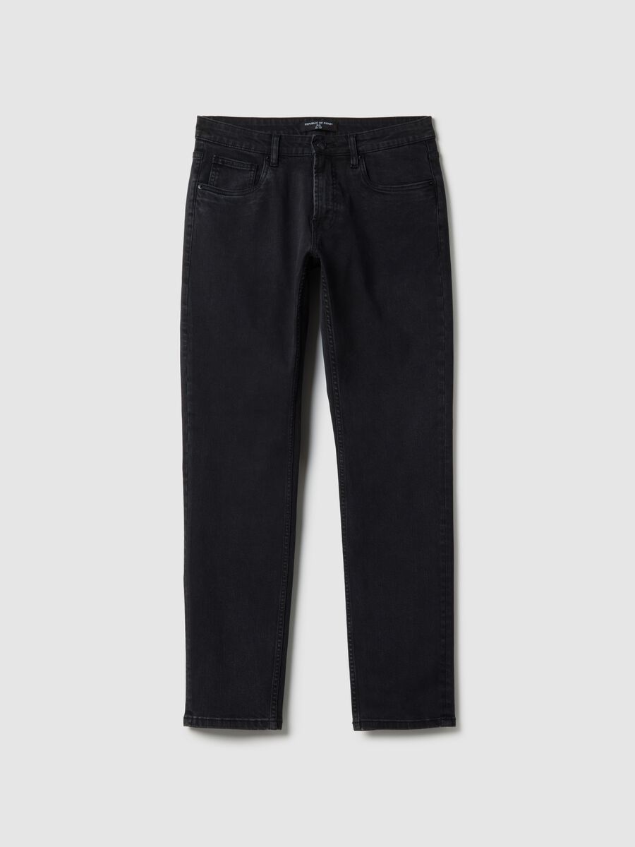 Vaqueros slim fit de denim negro_4
