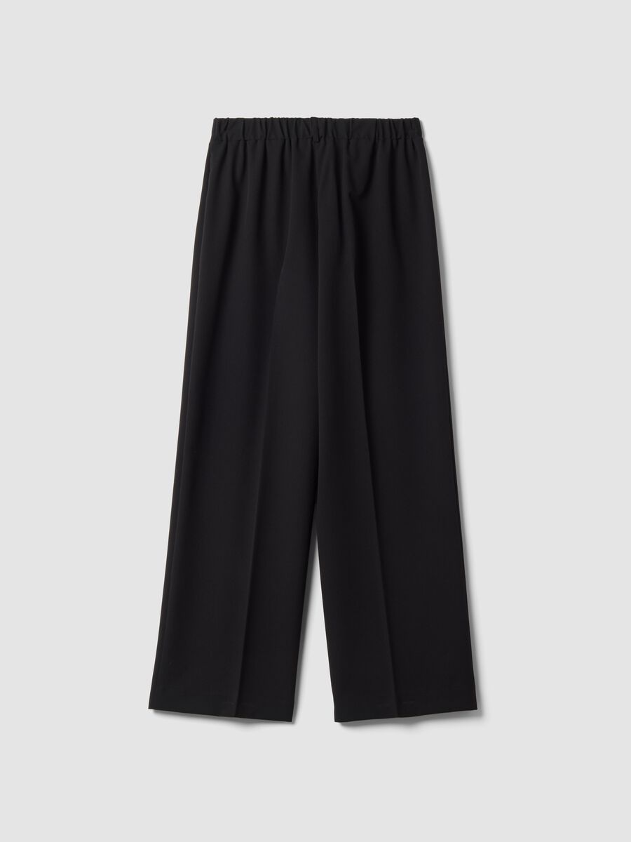 Black stretch viscose straight-fit trousers_2